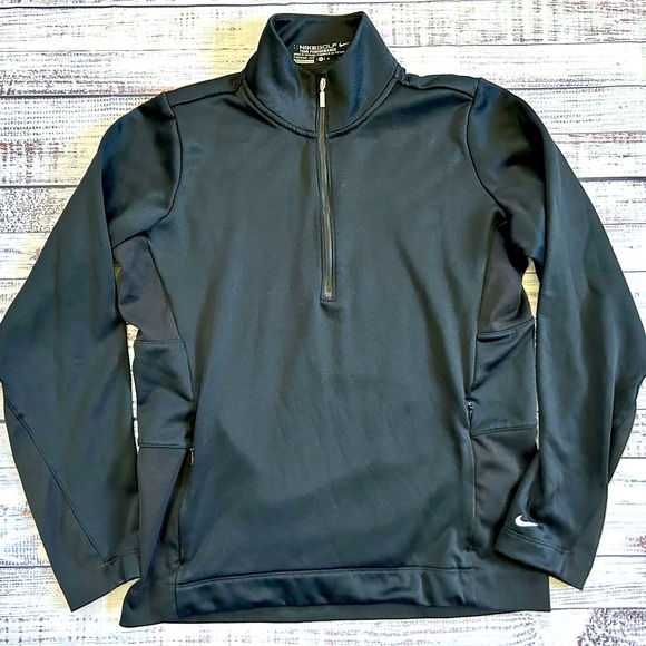 Nike Golf Tour Performance Black Half-Zip Lightweight Jacket - Picture 1 of 7